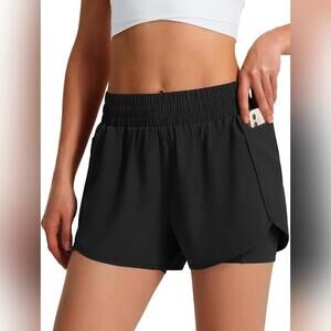 NWT Ksmien Quick Dry Lightweight Athletic Running Shorts w Phone Pocket, Large